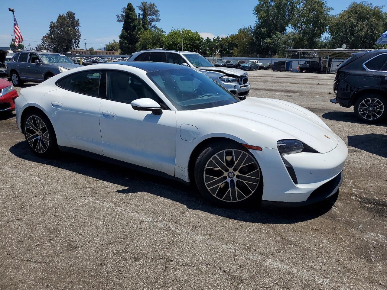 2021 Porsche Taycan VIN WP0AA2Y12MSA13582 COPART salvage auction — Front End, CA - SALVAGE CERTIFICATE, sold $26,250 on 2026-07-10 (photo 4)