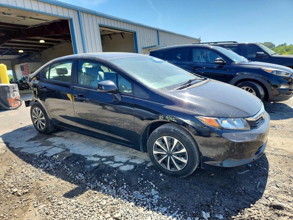 2012 Honda Civic VIN 19XFB2F51CE356133 COPART salvage auction — REAR END, Pa - Certificate Of Salvage, sold $1,500 on 2026-07-10 (photo 4)