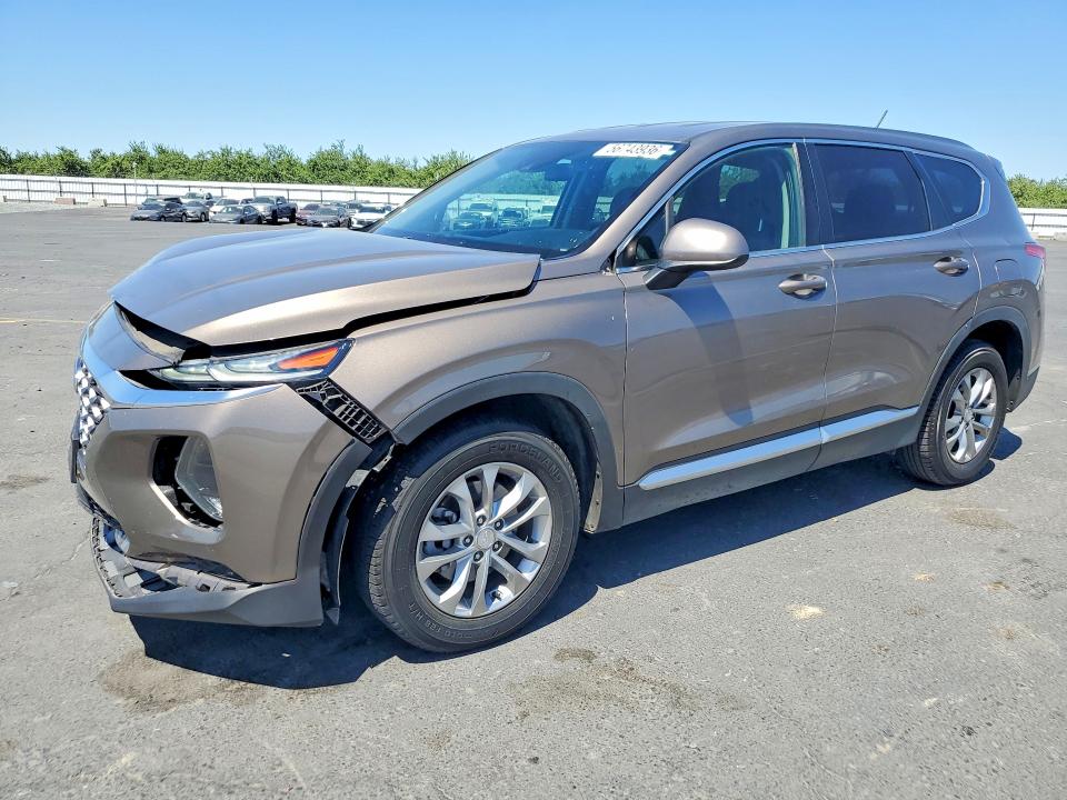 2019 Hyundai Santa fe VIN 5NMS23AD4KH009180 COPART salvage auction — FRONT END, Ca - Salvage Certificate, sold $2,500 on 2026-07-09 (photo 1)