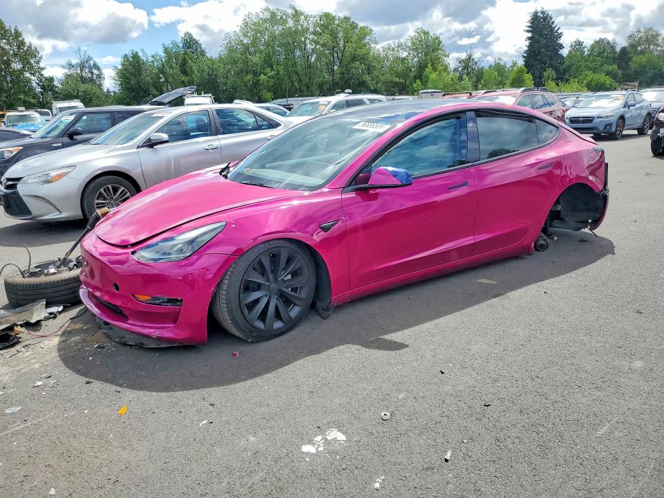 2023 Tesla Model 3 VIN 5YJ3E1EA1PF475478 COPART salvage auction — FRONT END, Wa - Bill Of Sale, sold $2,750 on 2026-07-06 (photo 1)