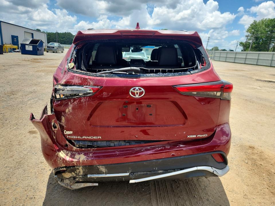 2021 Toyota Highlander VIN 5TDLZRBH7MS158283 COPART salvage auction — ALL OVER, LA - CERT OF TITLE-SALVAGE, sold $250 on 2026-07-16 (photo 6)