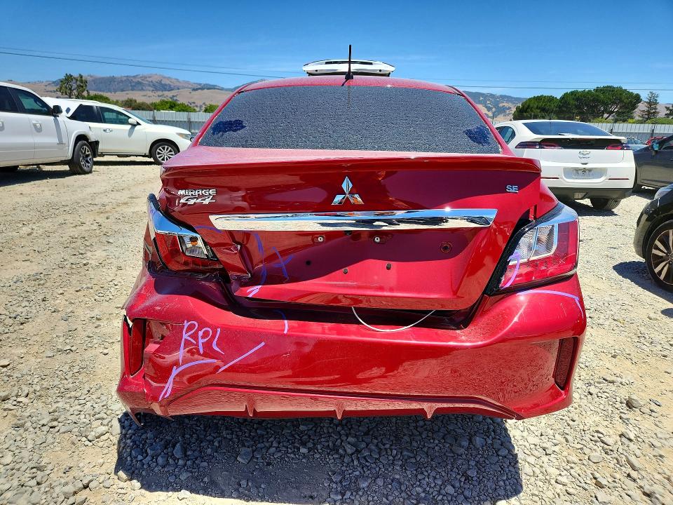 2024 Mitsubishi Mirage VIN ML32FVFJ2RHF17955 COPART salvage auction — REAR END, Ca - Salvage Certificate, sold $2,500 on 2026-07-14 (photo 6)