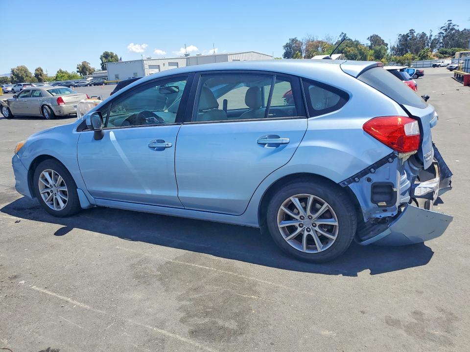 2012 Subaru Impreza VIN JF1GPAC64CH218616 COPART salvage auction — SIDE, CA - SALVAGE CERTIFICATE, sold $175 on 2026-07-13 (photo 2)