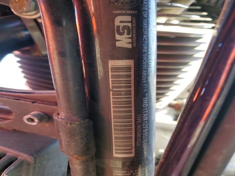 2015 Harley-davidson Fl VIN 1HD1TAN12FB957647 COPART salvage auction — REAR END, Ca - Salvage Certificate, sold $3,850 on 2026-07-09 (photo 9)