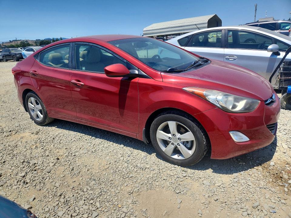2013 Hyundai Elantra VIN KMHDH4AE4DU513628 COPART salvage auction — REAR END, Ca - Salvage Certificate, sold $150 on 2026-07-28 (photo 4)