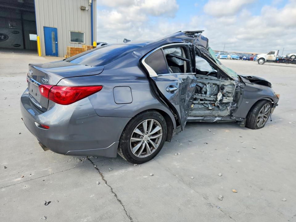 2014 Infiniti Q50 VIN JN1BV7AP7EM676124 COPART salvage auction — SIDE, TX - NONREPAIRABLE TITLE, sold $425 on 2026-07-24 (photo 3)