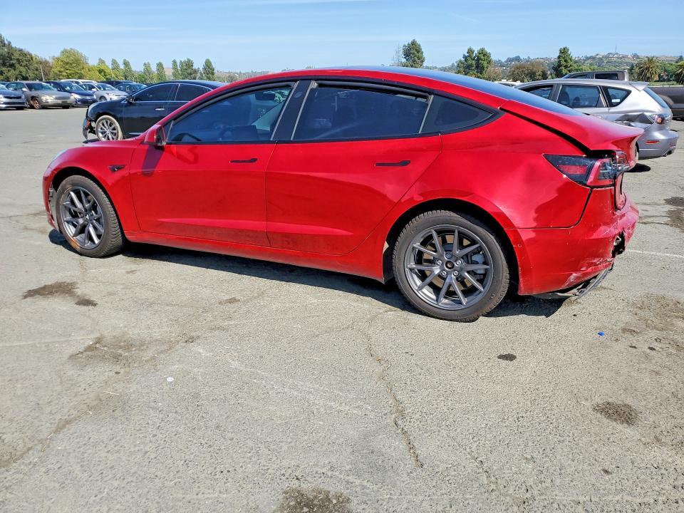 2021 Tesla VIN 5YJ3E1EB4MF875460 COPART salvage auction — REAR END, Ca - Salvage Certificate, sold $5,600 on 2026-07-24 (photo 2)