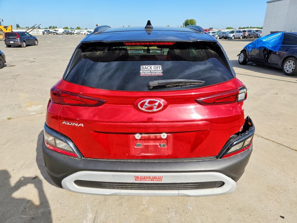 2022 Hyundai VIN KM8K62AB6NU838693 COPART salvage auction — FRONT END, Ca - Salvage Certificate, sold $2,650 on 2026-07-06 (photo 6)
