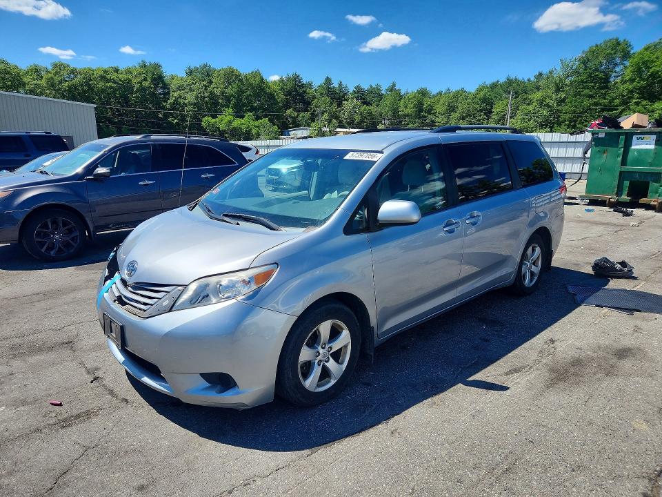 2013 Toyota Sienna VIN 5TDKK3DCXDS372831 COPART salvage auction — FRONT END, Wv - Salvage Certificate, sold $2,000 on 2026-07-16 (photo 1)