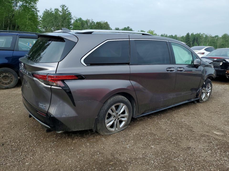 2022 Toyota Sienna VIN 5TDGSKFC2NS067063 COPART salvage auction — FRONT END, ON - PERMIT SALVAGE, sold $5,300 on 2026-07-28 (photo 3)