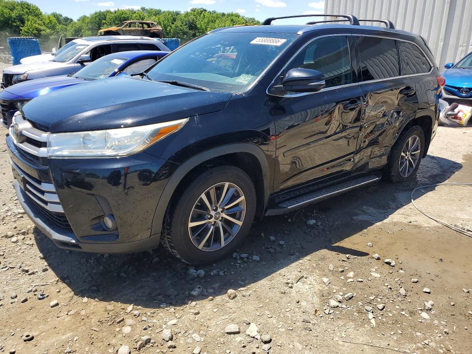 2018 Toyota Highlander VIN 5TDJZRFH9JS555457 COPART salvage auction — SIDE, Nj - Cert Of Title-Salvage, sold $2,250 on 2026-07-29 (photo 1)