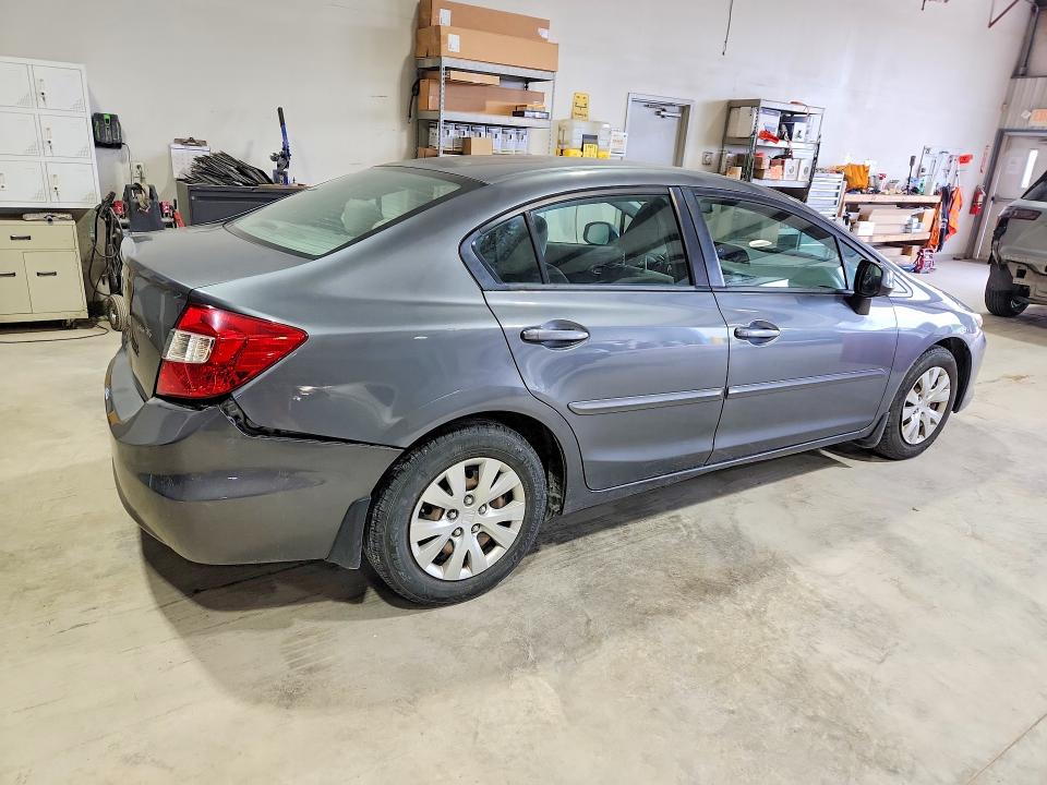 2012 Honda Civic VIN 19XFB2F55CE354563 COPART salvage auction — REAR END, PA - CERTIFICATE OF SALVAGE, sold $750 on 2026-07-02 (photo 3)