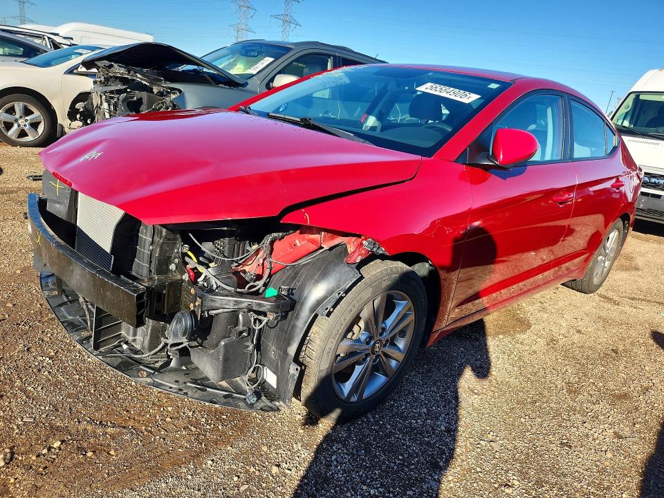 2018 Hyundai Elantra VIN KMHD84LF0JU698181 COPART salvage auction — FRONT END, Il - Salvage Certificate, sold $250 on 2026-07-28 (photo 1)