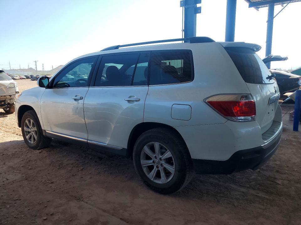 2013 Toyota Highlander VIN 5TDZK3EH1DS130972 COPART salvage auction — MECHANICAL, Az - Certificate Of Title, sold $2,050 on 2026-07-23 (photo 2)