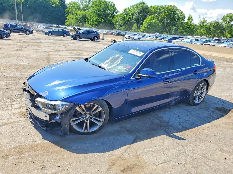 2018 BMW 3er VIN WBA8D9C55JA607653 COPART salvage auction — FRONT END, NY - MV-907A SALVAGE CERTIFICATE, sold $600 on 2026-07-21 (photo 1)