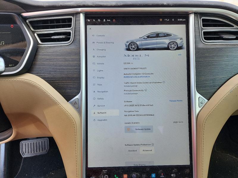 2014 Tesla Model s VIN 5YJSA1H1XEFP52371 COPART salvage auction — MINOR DENT/SCRATCHES, Ca - Dis/Dlr/Exp Only Clean Title, sold $3,850 on 2026-07-14 (photo 9)