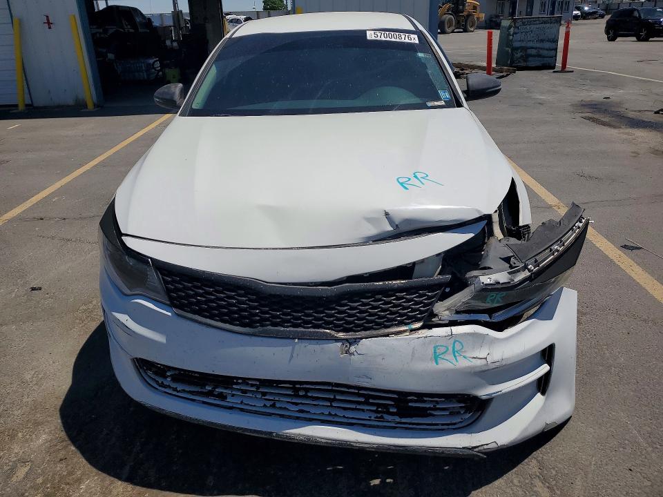 2018 Kia Optima VIN 5XXGT4L30JG262331 COPART salvage auction — FRONT END, Id - Salvage Certificate Of Title, sold $100 on 2026-07-23 (photo 5)