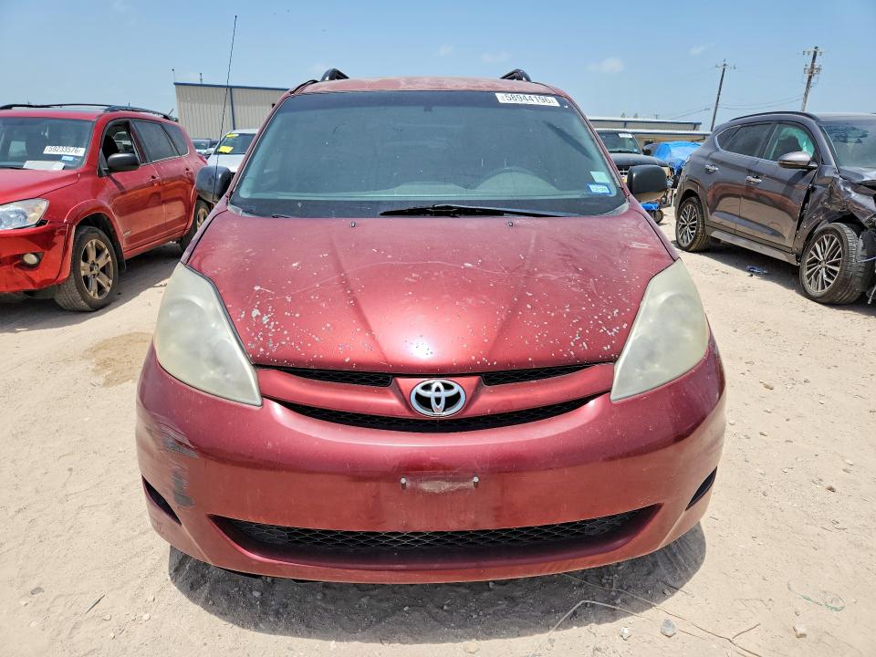 2010 Toyota Sienna VIN 5TDKK4CC6AS331051 COPART salvage auction — REAR END, TX - SALVAGE VEHICLE TITLE, sold $800 on 2026-07-30 (photo 5)