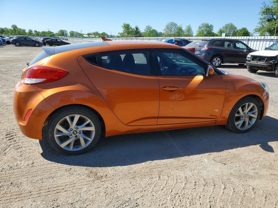 2016 Hyundai Veloster VIN KMHTC6AD0GU266383 COPART salvage auction — MECHANICAL, On - Permit No Brand - Unfit, sold $1,350 on 2026-07-09 (photo 3)