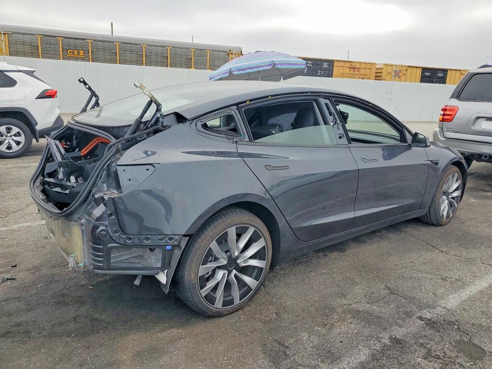 2025 Tesla VIN 5YJ3E1EA6SF080057 COPART salvage auction — REAR END, Ca - Salvage Certificate, sold $14,700 on 2026-07-24 (photo 3)