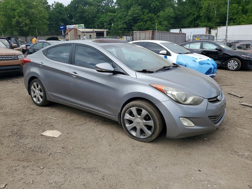 2012 Hyundai Elantra VIN KMHDH4AEXCU351454 COPART salvage auction — VANDALISM, Md - Cert Of Salvage > 75% Damage, sold $1,100 on 2026-07-02 (photo 4)