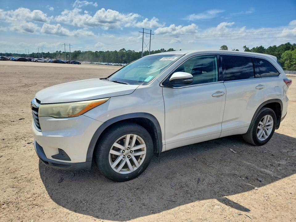 2015 Toyota Highlander VIN 5TDBKRFH4FS144127 COPART salvage auction — FRONT END, La - Cert Of Title-Salvage, sold $4,550 on 2026-07-10 (photo 1)