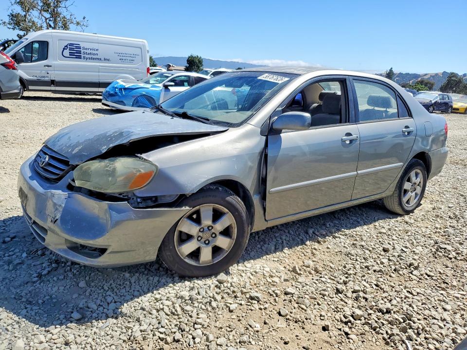 2004 Toyota Corolla VIN JTDBR32E042027184 COPART salvage auction — FRONT END, Ca - Salvage Certificate, sold $525 on 2026-07-09 (photo 1)