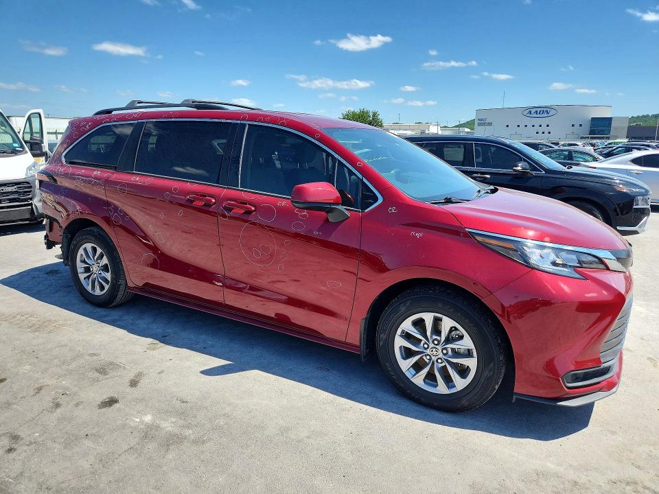 2022 Toyota VIN 5TDKRKEC6NS121584 COPART salvage auction — HAIL, Ok - Cert Of Title-Salvage, sold $9,300 on 2026-07-22 (photo 4)