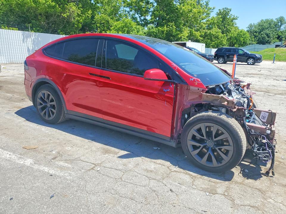 2023 Tesla Model x VIN 7SAXCAE55PF380001 COPART salvage auction — FRONT END, Mo - Salvage Certificate Of Title, sold $21,600 on 2026-07-31 (photo 4)
