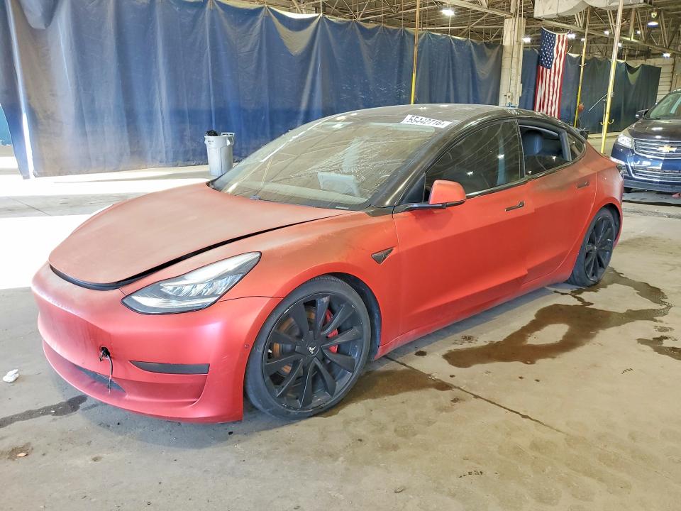 2020 Tesla Model 3 VIN 5YJ3E1EB8LF667046 COPART salvage auction — BURN, Mi - Certificate Of Title, sold $550 on 2026-07-28 (photo 1)