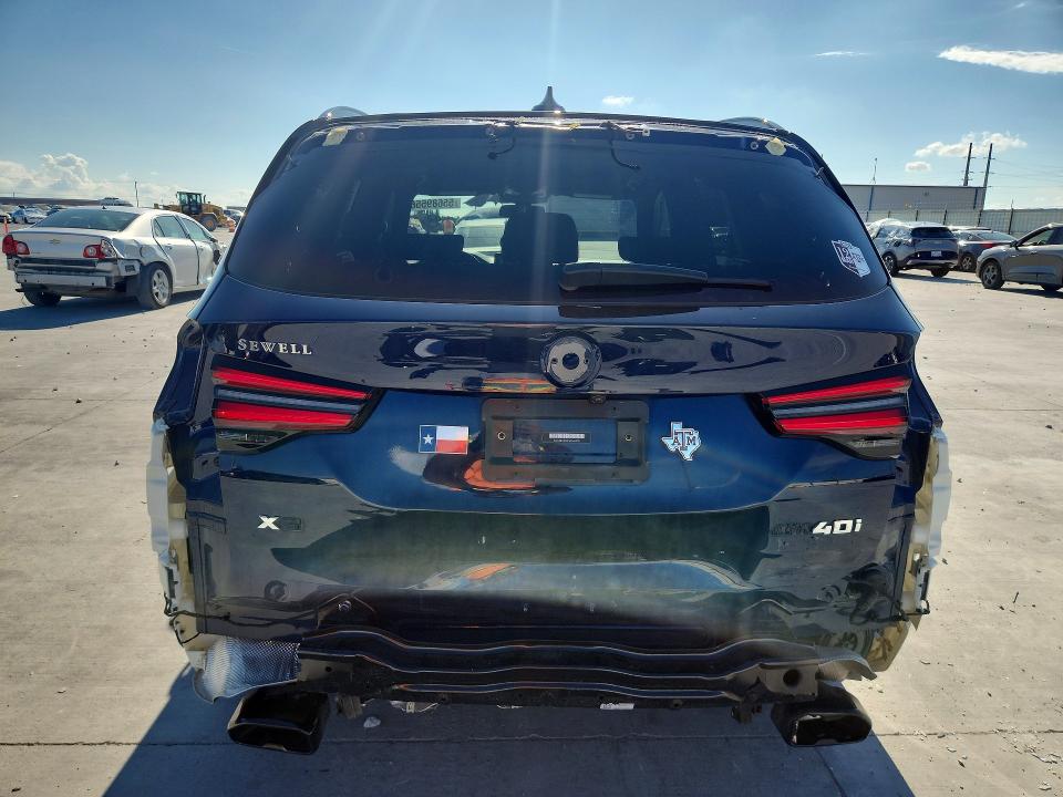 2022 BMW X3 VIN 5UX83DP0XN9M63191 COPART salvage auction — REAR END, Tx - Salvage Vehicle Title, sold $24,700 on 2026-07-31 (photo 6)