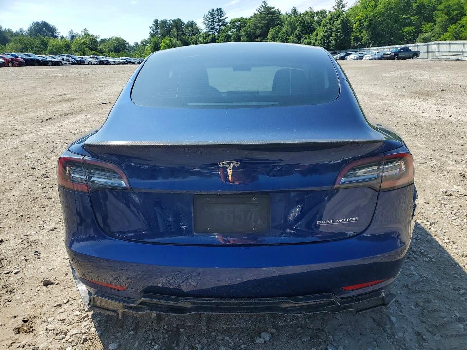 2022 Tesla Model 3 VIN 5YJ3E1EC3NF198329 COPART salvage auction — REAR END, Ma - Cert Of Title-Salvage, sold $10,100 on 2026-07-27 (photo 6)