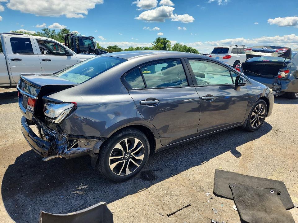 2013 Honda Civic VIN 2HGFB2F9XDH550153 COPART salvage auction — REAR END, Pa - Certificate Of Salvage, sold $4,200 on 2026-07-02 (photo 3)