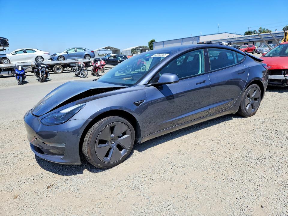 2022 Tesla Model 3 VIN 5YJ3E1EB2NF167192 COPART salvage auction — REAR END, Salvage Title, sold $250 on 2026-07-21 (photo 1)
