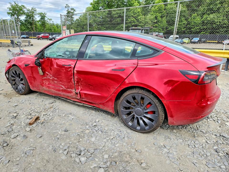 2023 Tesla VIN 5YJ3E1EC8PF672357 COPART salvage auction — FRONT END, Md - Cert Of Salvage > 75% Damage, sold $9,300 on 2026-07-10 (photo 2)