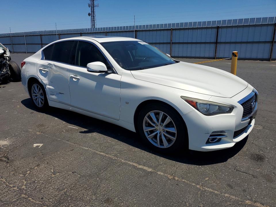 2015 Infiniti VIN JN1BV7AP3FM333392 COPART salvage auction — SIDE, Ca - Salvage Certificate, sold $550 on 2026-07-30 (photo 4)