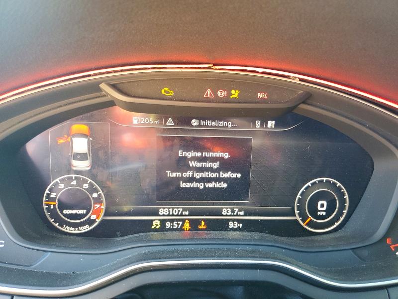 2017 Audi A4 VIN WAUPNAF43HA170744 COPART salvage auction — FRONT END, Nc - Salvage Certificate Of Title, sold $175 on 2026-07-27 (photo 9)