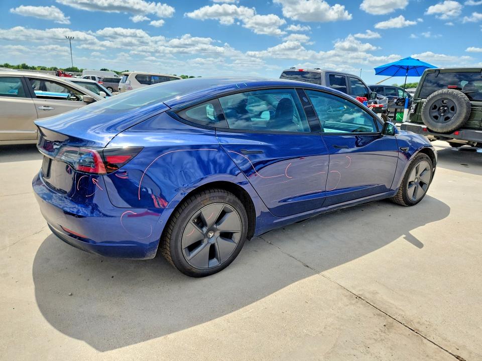 2022 Tesla VIN 5YJ3E1EAXNF186659 COPART salvage auction — FRONT END, Tx - Salvage Vehicle Title, sold $5,200 on 2026-07-23 (photo 3)