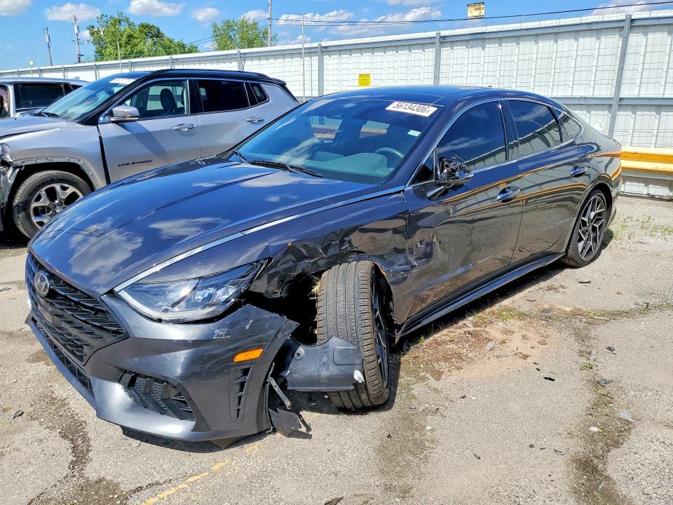 2021 Hyundai Sonata VIN 5NPEK4JC2MH111643 COPART salvage auction — FRONT END, In - Cert Of Title-Salvage Title, sold $5,100 on 2026-07-20 (photo 1)