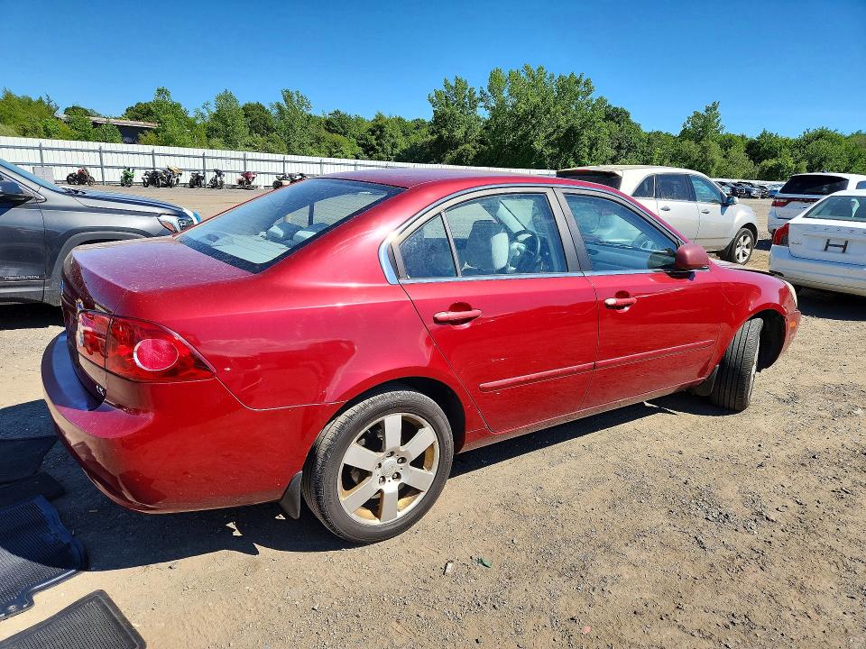 2007 Kia Optima VIN KNAGE123975139857 COPART salvage auction — FRONT END, MA - CERT OF TITLE-RECONSTRCTD COLL, sold $400 on 2026-07-15 (photo 3)