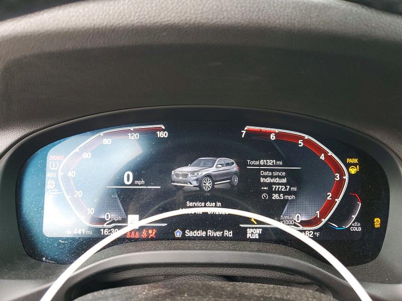 2022 BMW X3 VIN 5UX53DP02N9J01794 COPART salvage auction — FRONT END, Ny - Mv-907A Salvage Certificate, sold $4,800 on 2026-07-28 (photo 9)