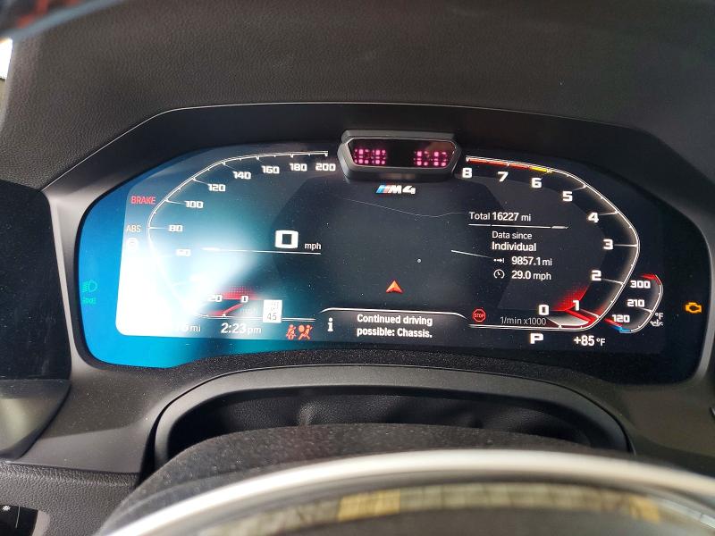 2023 BMW M4 VIN WBS33BA00PCM43846 COPART salvage auction — FRONT END, Ga - Cert Of Title-Salvage, sold $26,250 on 2026-07-30 (photo 9)