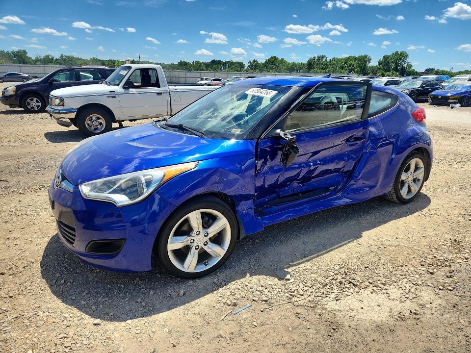 2012 Hyundai Veloster VIN KMHTC6ADXCU049983 COPART salvage auction — SIDE, MO - SALVAGE CERTIFICATE OF TITLE, sold $500 on 2026-07-28 (photo 1)