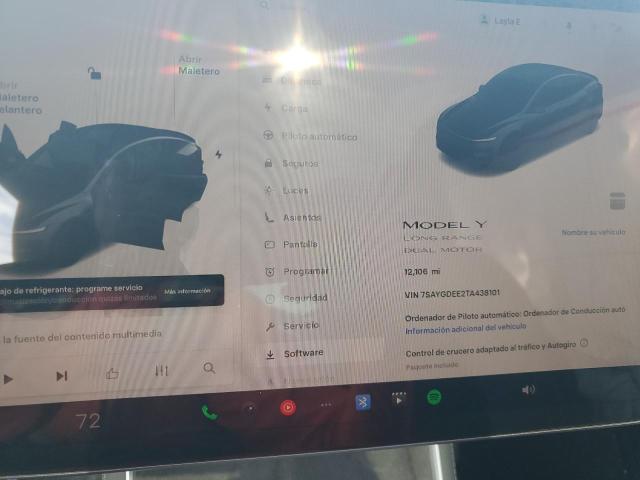 2026 Tesla VIN 7SAYGDEE2TA438101 COPART salvage auction — FRONT END, Fl - Certificate Of Destruction, sold $14,300 on 2026-07-14 (photo 9)