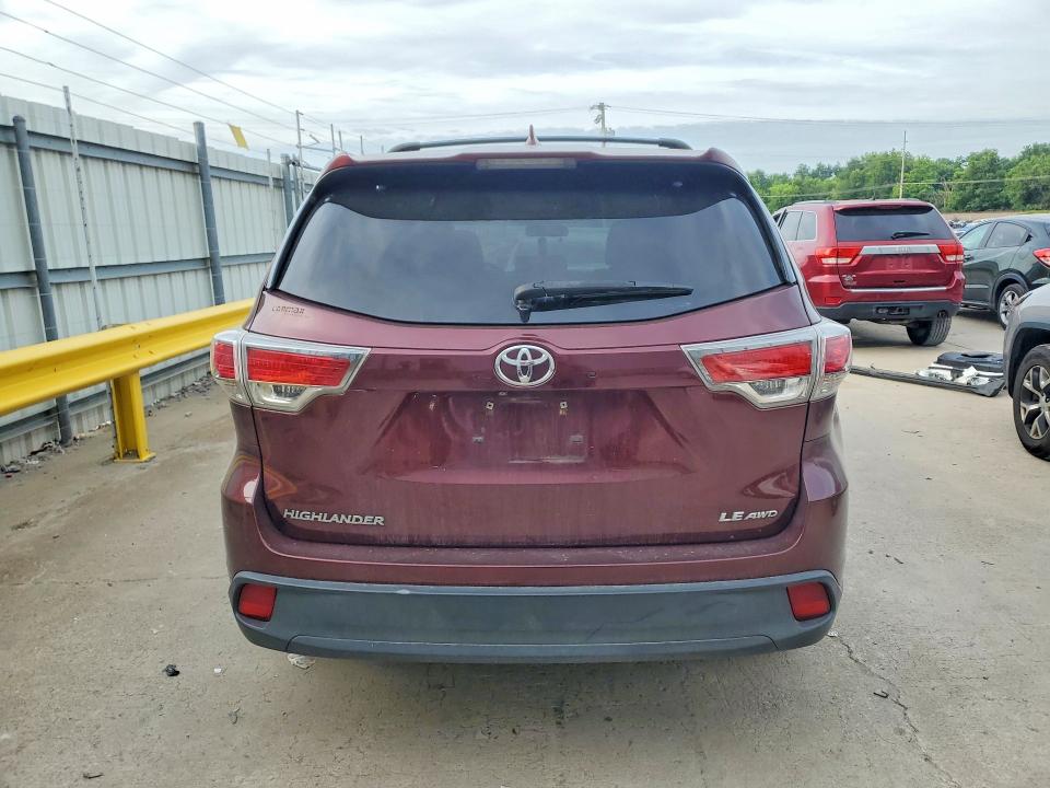 2015 Toyota Highlander VIN 5TDBKRFH7FS076101 COPART salvage auction — FRONT END, Ky - Bill Of Sale/Part Only/No Titl, sold $5,100 on 2026-07-08 (photo 6)