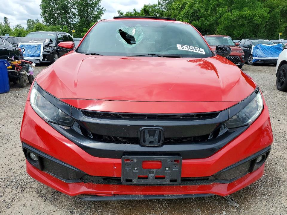 2021 Honda Civic VIN 2HGFC2F89MH012824 COPART salvage auction — SIDE, ON - PERMIT NO BRAND - UNFIT, sold $6,300 on 2026-07-02 (photo 5)