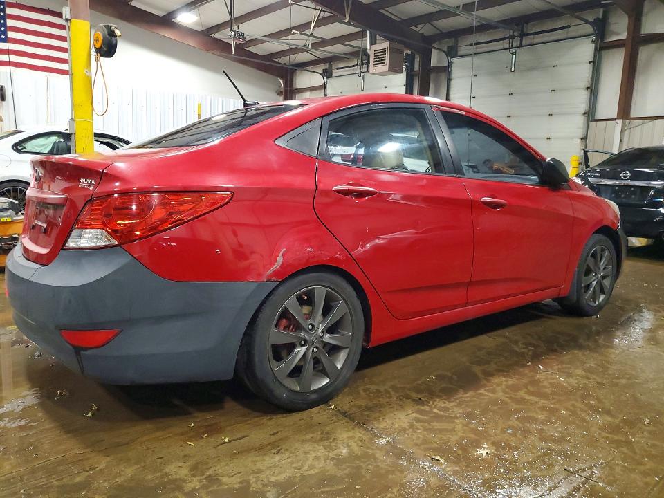 2013 Hyundai Accent VIN KMHCU4AE5DU436582 COPART salvage auction — REAR END, Pa - Certificate Of Salvage, sold $550 on 2026-07-07 (photo 3)
