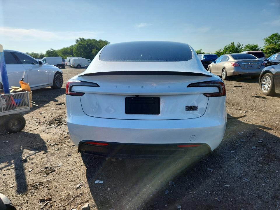 2025 Tesla Model 3 VIN 5YJ3E1ET1SF961069 COPART salvage auction — FRONT END, Md - Cert Of Salvage < 75% Damage, sold $15,700 on 2026-07-21 (photo 6)