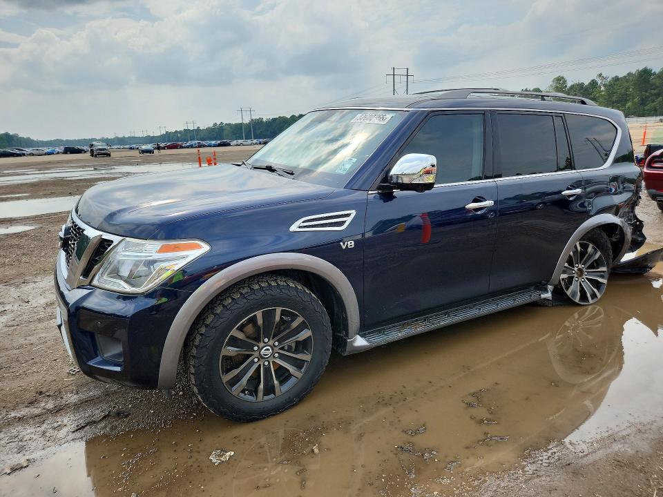 2018 Nissan Armada VIN JN8AY2NC9JX501235 COPART salvage auction — REAR END, La - Cert Of Title-Salvage, sold $125 on 2026-07-24 (photo 1)