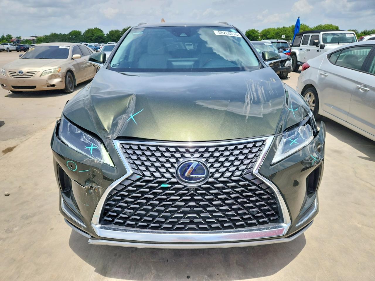 2020 Lexus RX 450h VIN 2T2HGMDA9LC048594 COPART salvage auction — Front End, TX - SALVAGE VEHICLE TITLE, sold $25,000 on 2026-08-13 (photo 5)